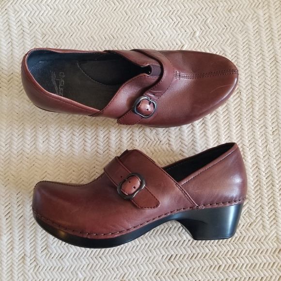 Brown Leather Dansko Mary Jane Clogs - Picture 14 of 16